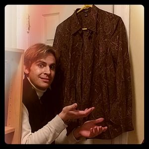 Patterned cotton button down